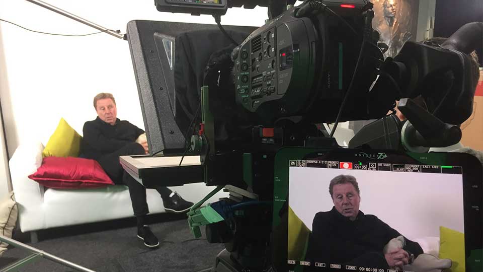 Harry Redknapp uses the studio autocue in the Manchester studio 