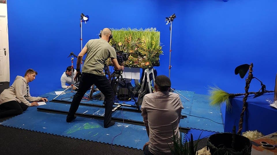 blue screen filming studio Manchester image