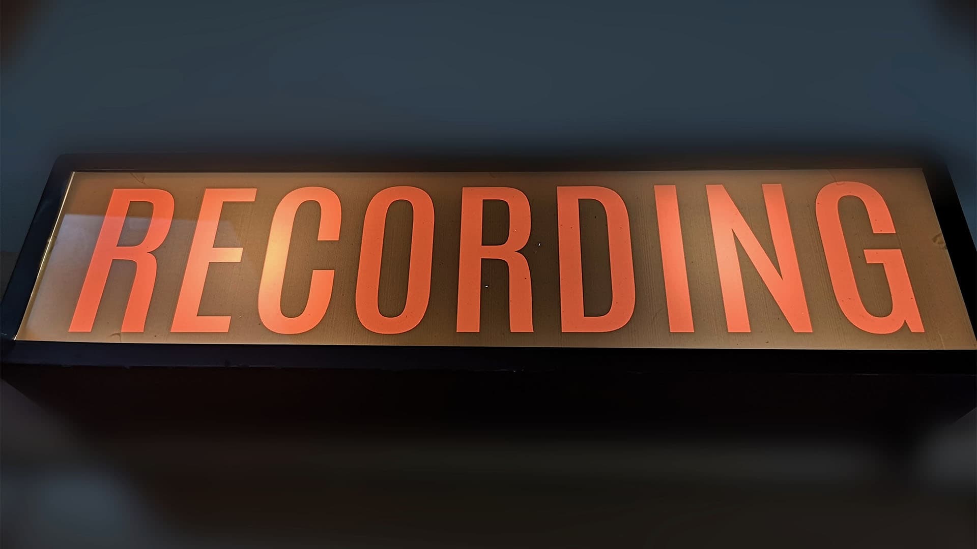 Recording sign at Galleon Studios