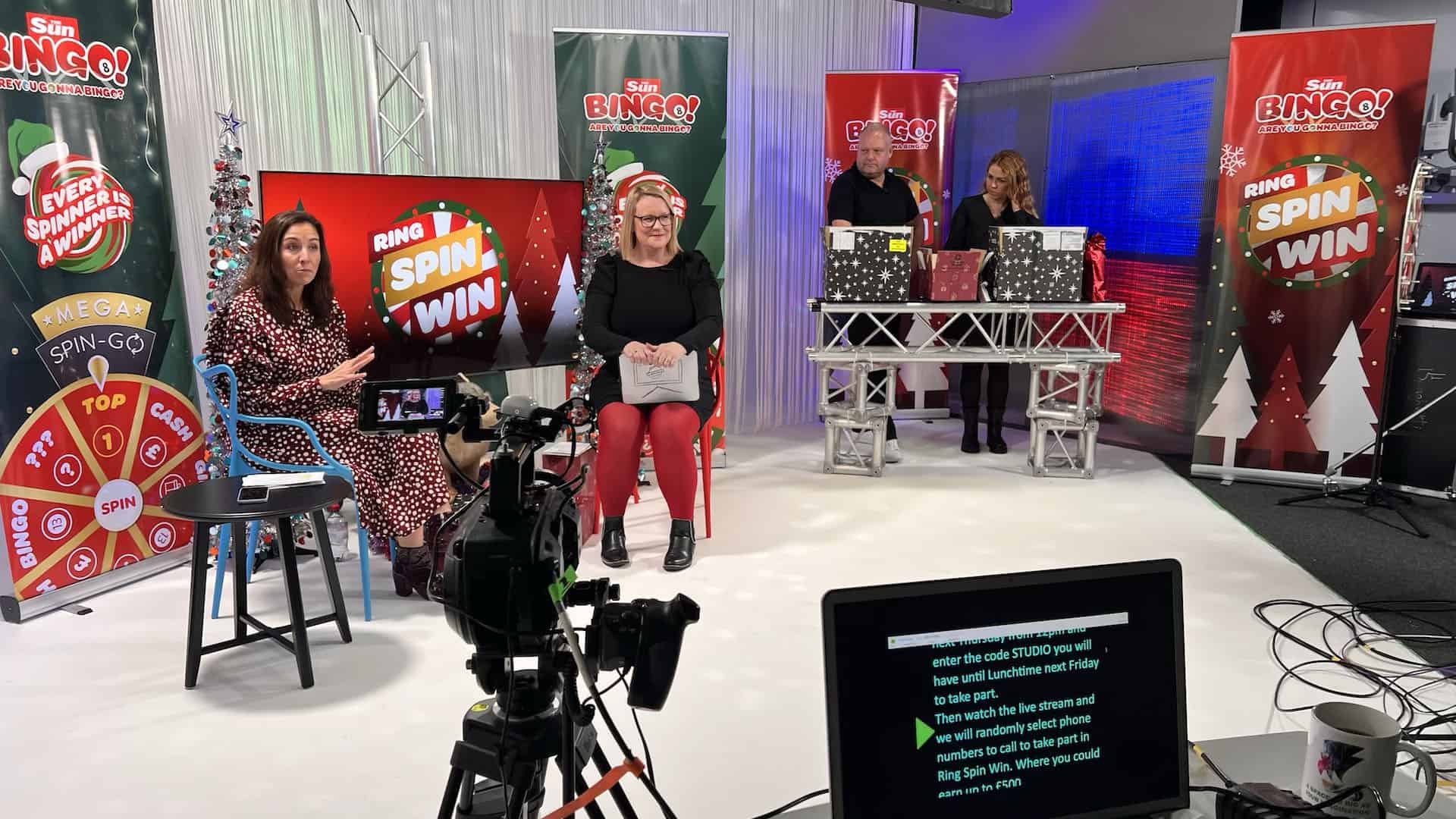 Award-Winning Studios in Manchester: Galleon Studios 1 Television show set with hosts and equipment.