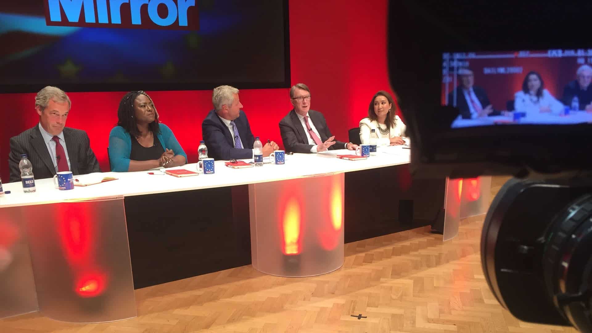 Award-Winning Studios in Manchester: Galleon Studios 5 Panel discussion for Brexit with diverse participants at table.