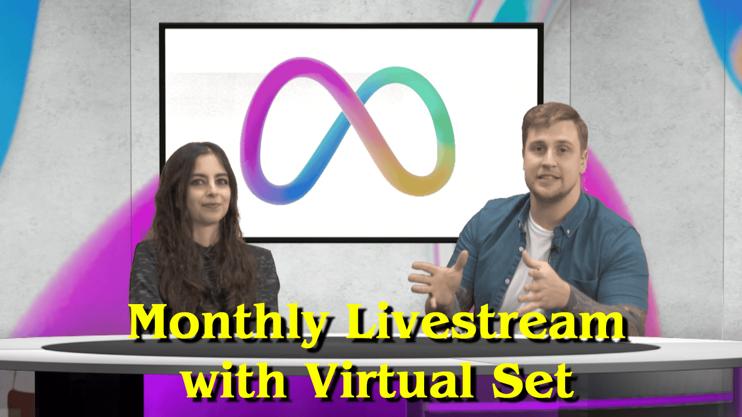 Award-Winning Studios in Manchester: Galleon Studios 17 Two hosts presenting monthly livestream virtual set.