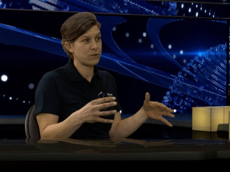 Mock up TV studio interview