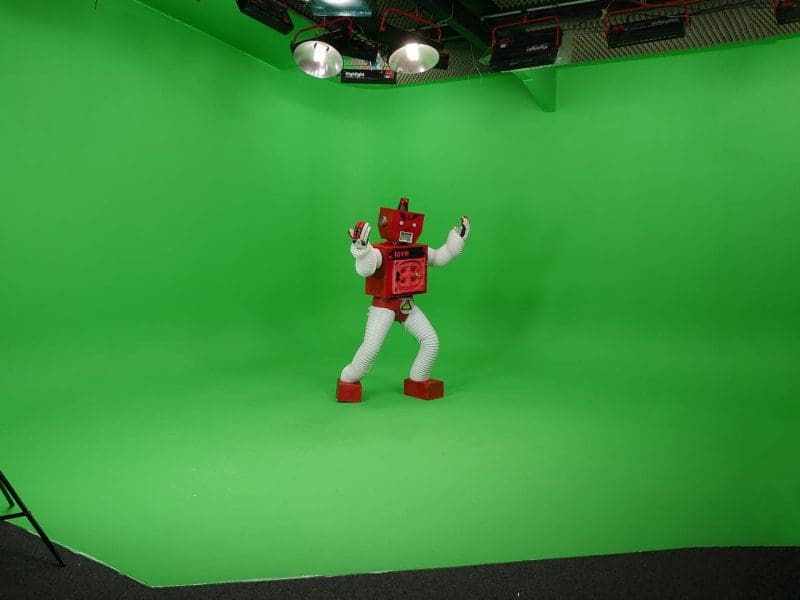 Robot posing in a studio in manchester